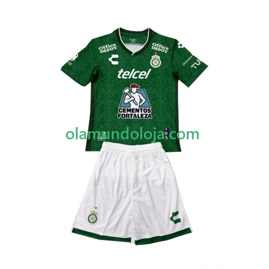Camisola Club Leon Criança Equipamento Primeiro 2024-2025 Manga Curta
